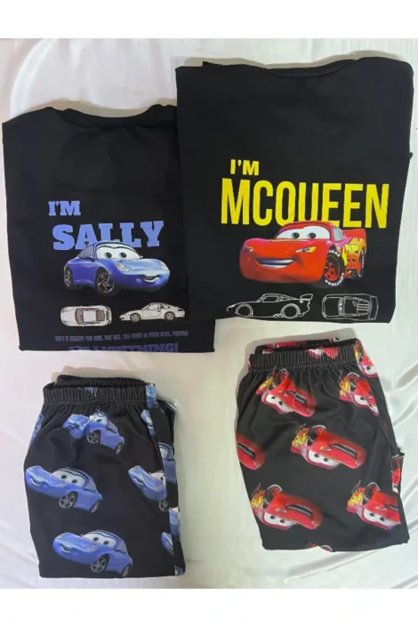 McQueen ve Sally Siyah Çift Pijama Takımı